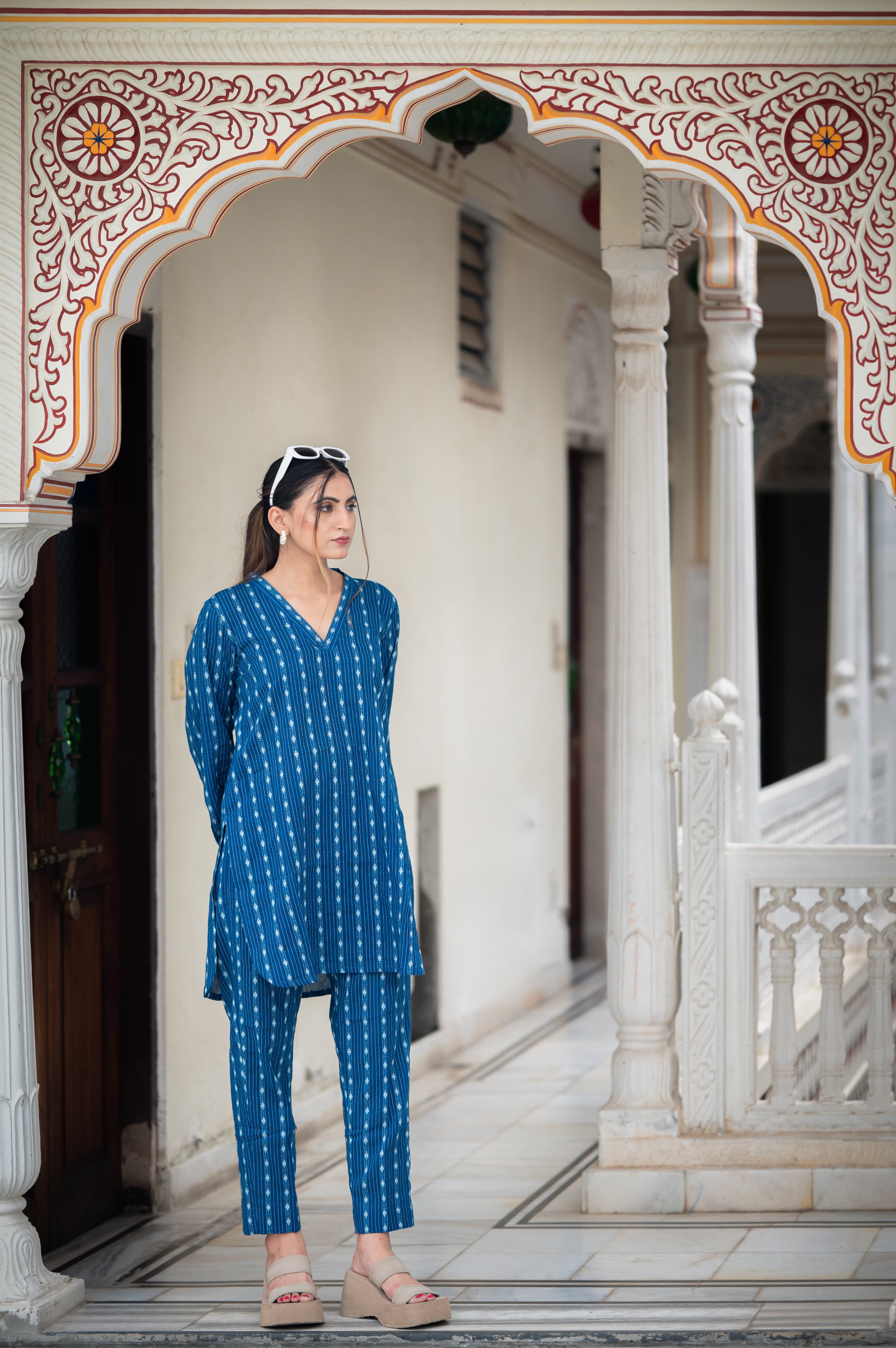 Blue Kantha Co-Ord Set