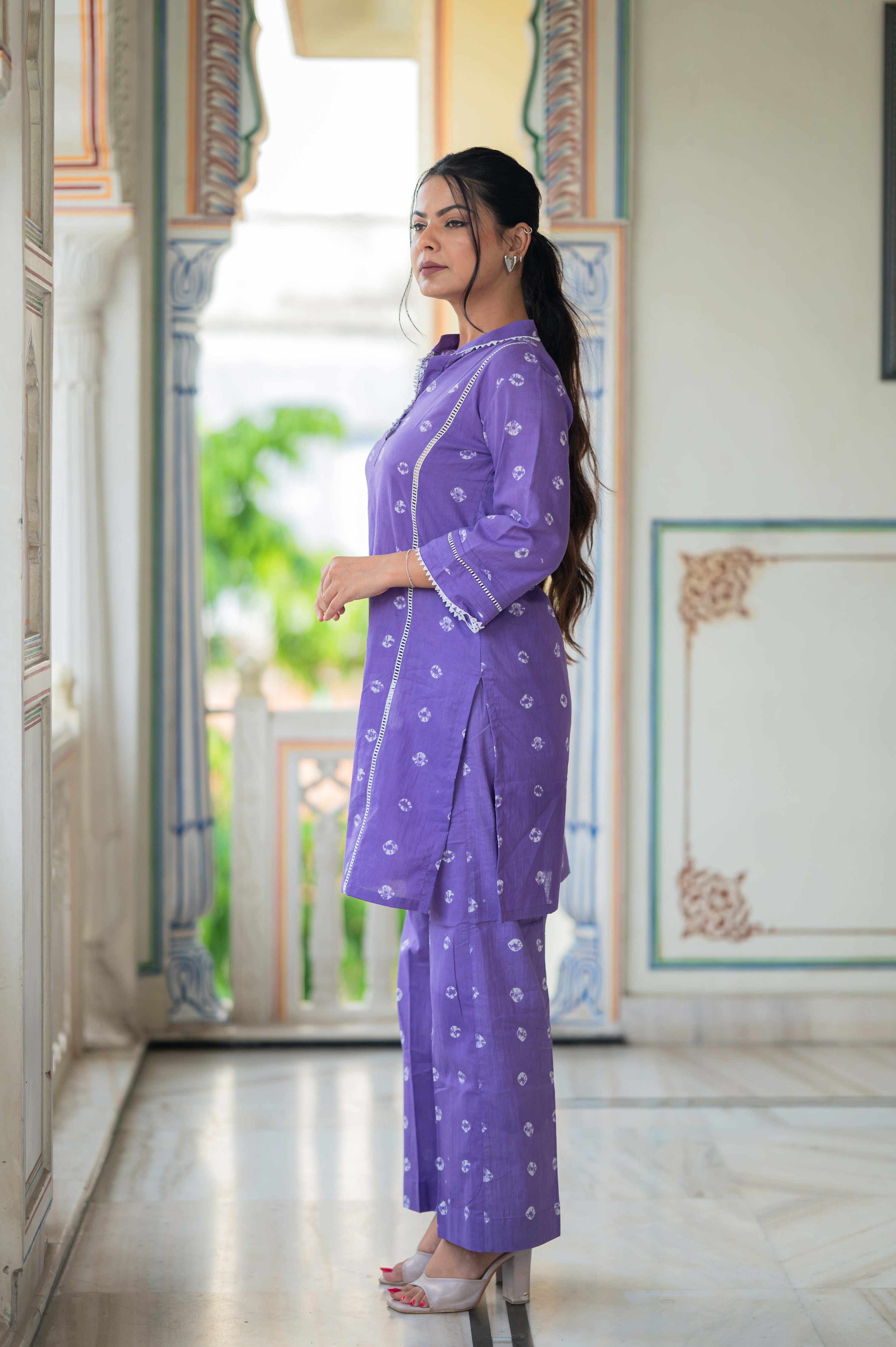 Selina Bandhani Cotton Co-Ord Set