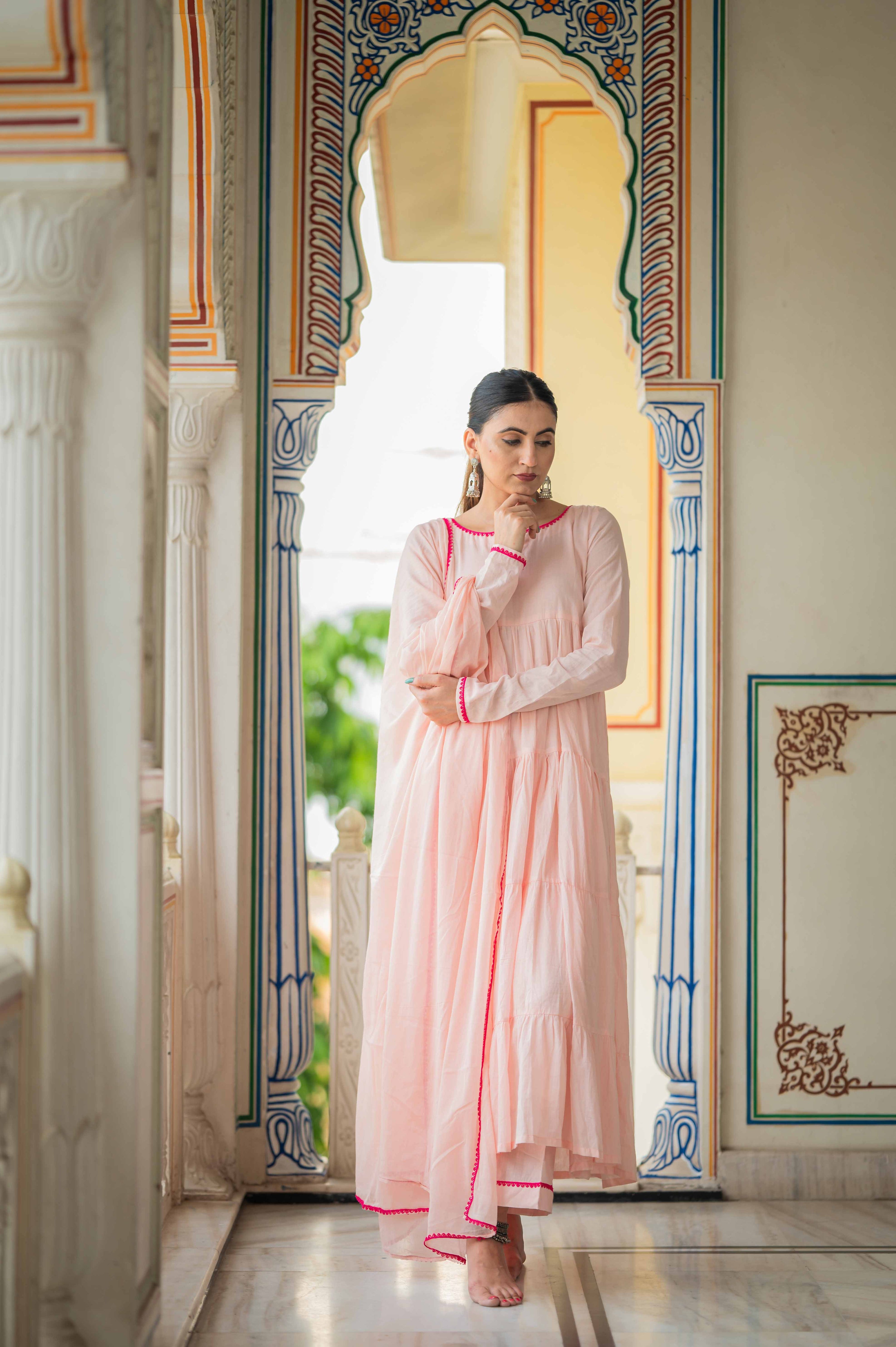 Rangreza Pink Tiered Suit Set