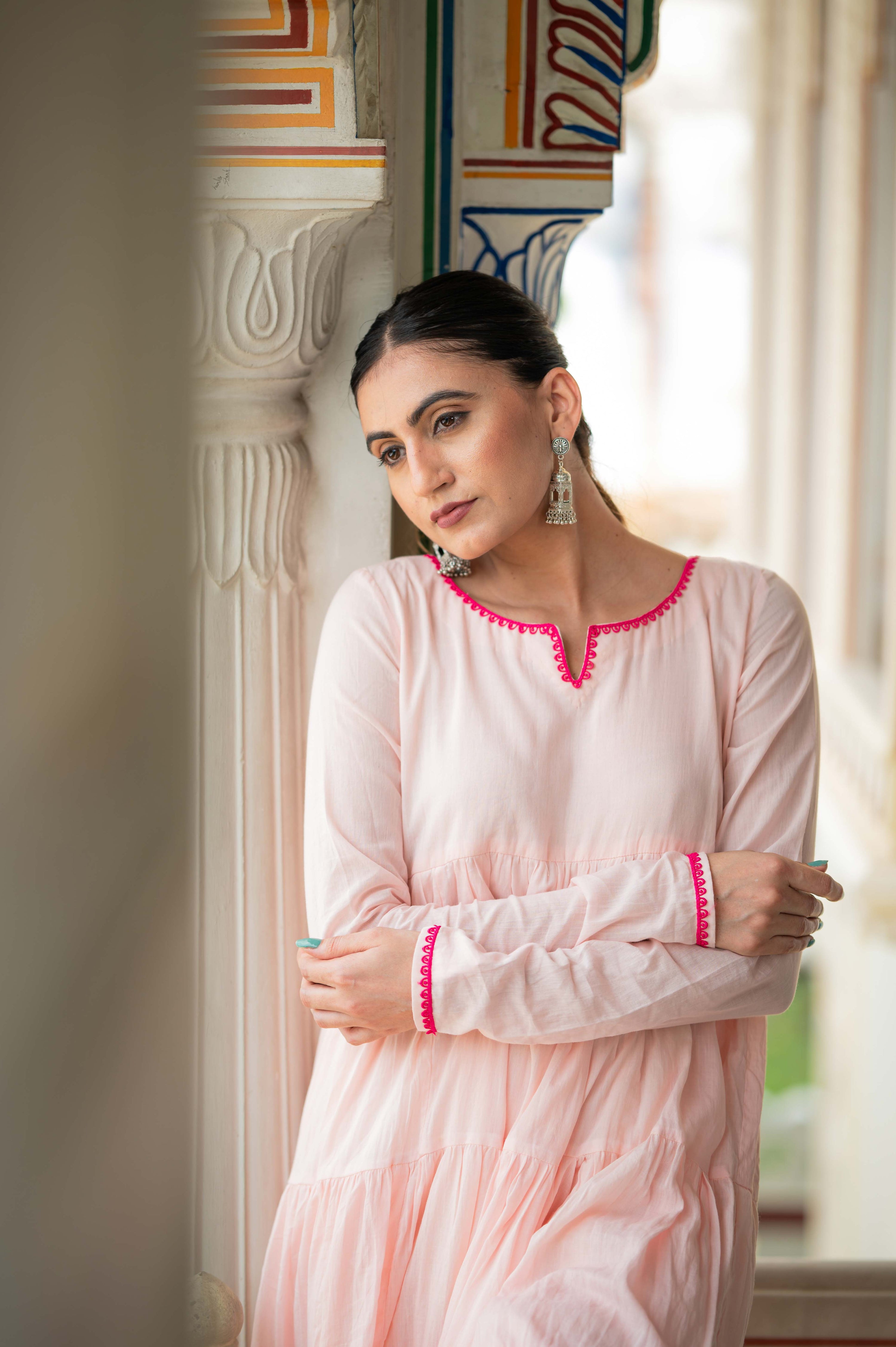 Rangreza Pink Tiered Suit Set