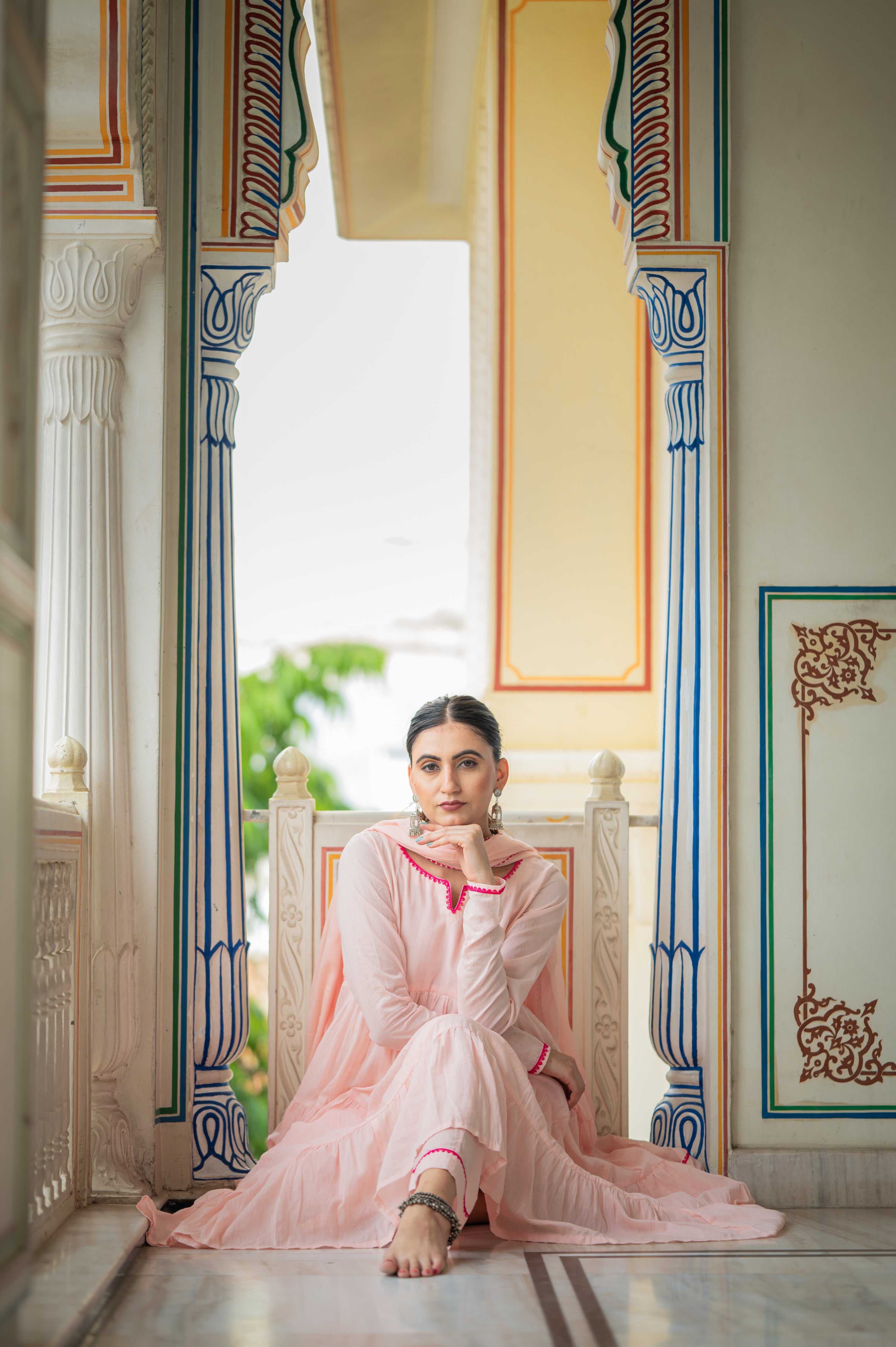 Rangreza Pink Tiered Suit Set